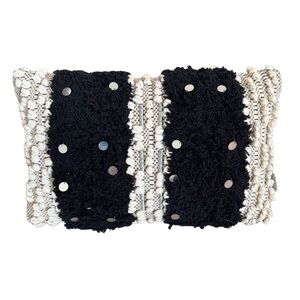 NWOT Kas Room Black and White Textured Throw Pillow